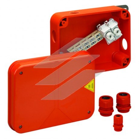 Вогнестійка розподільна коробка WKE 54 (280х210х110мм), керамічна клема 5х1.5-16мм², дюропласт, що не містить галогенів, E90, IP67, Spelsberg